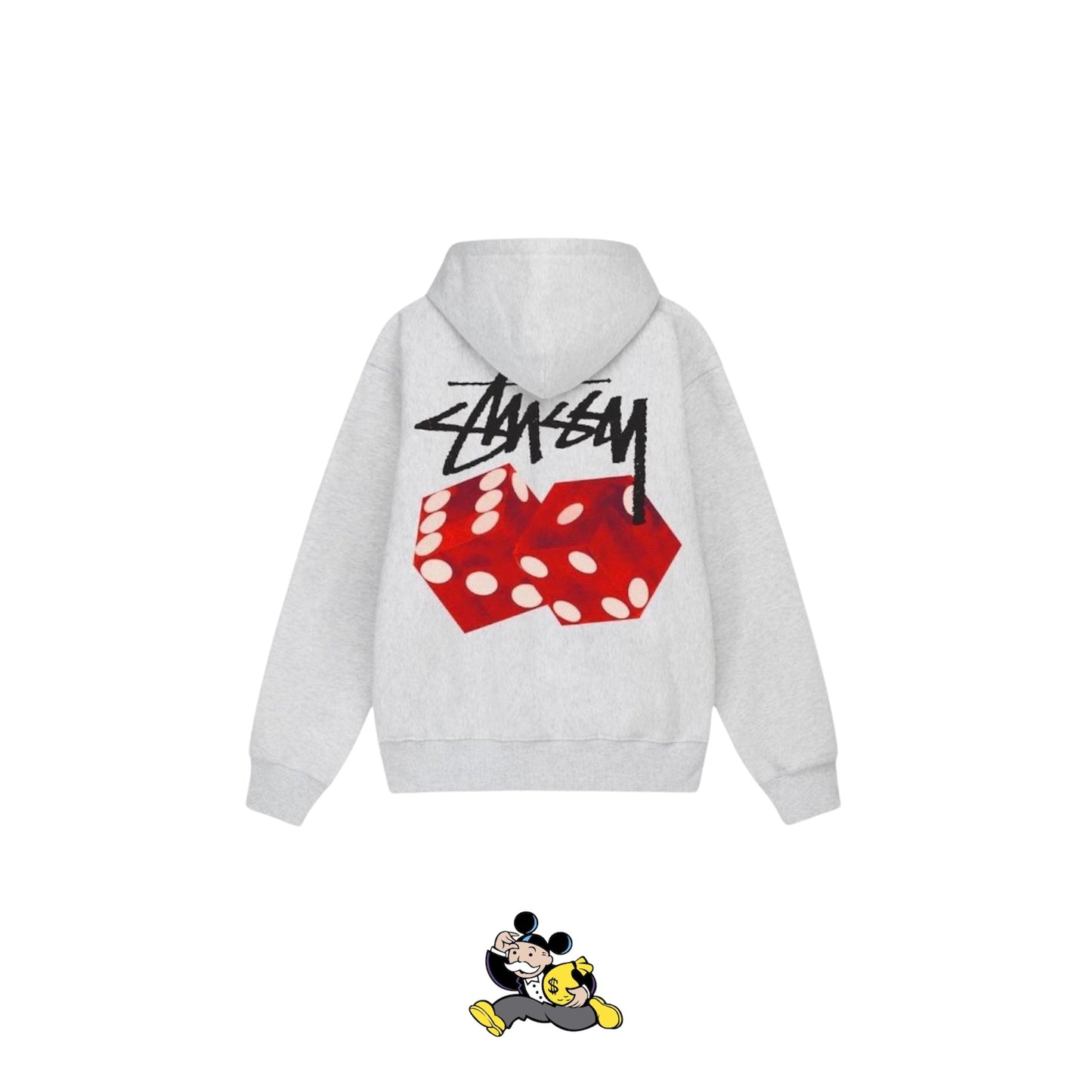 STUSSY GREY DICE HOODIE