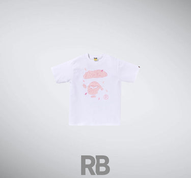 bape white roses tee